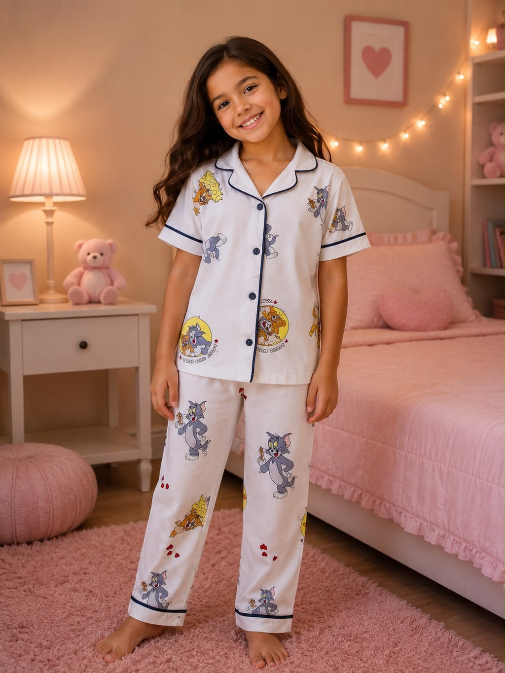 Kids’ Tom & Jerry Short Sleeve Pajama Set with Pants - Model 847