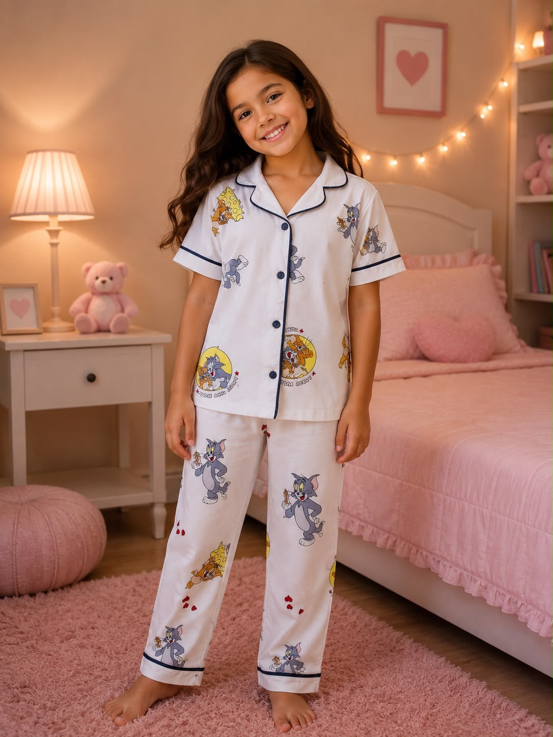 Kids’ Tom & Jerry Short Sleeve Pajama Set with Pants - Model 847