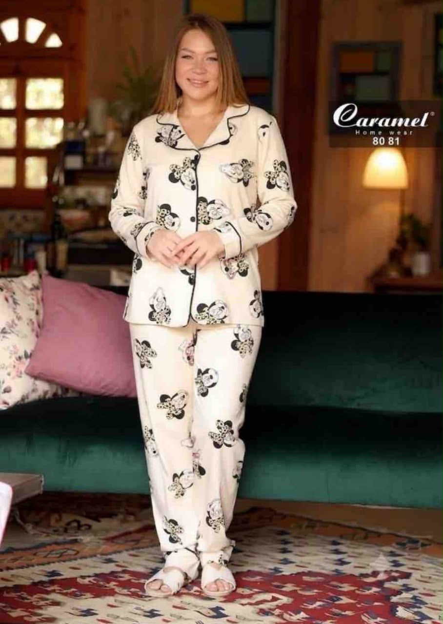 Women’s long Sleeve minny tiger  Pajama Set - Model 8081
