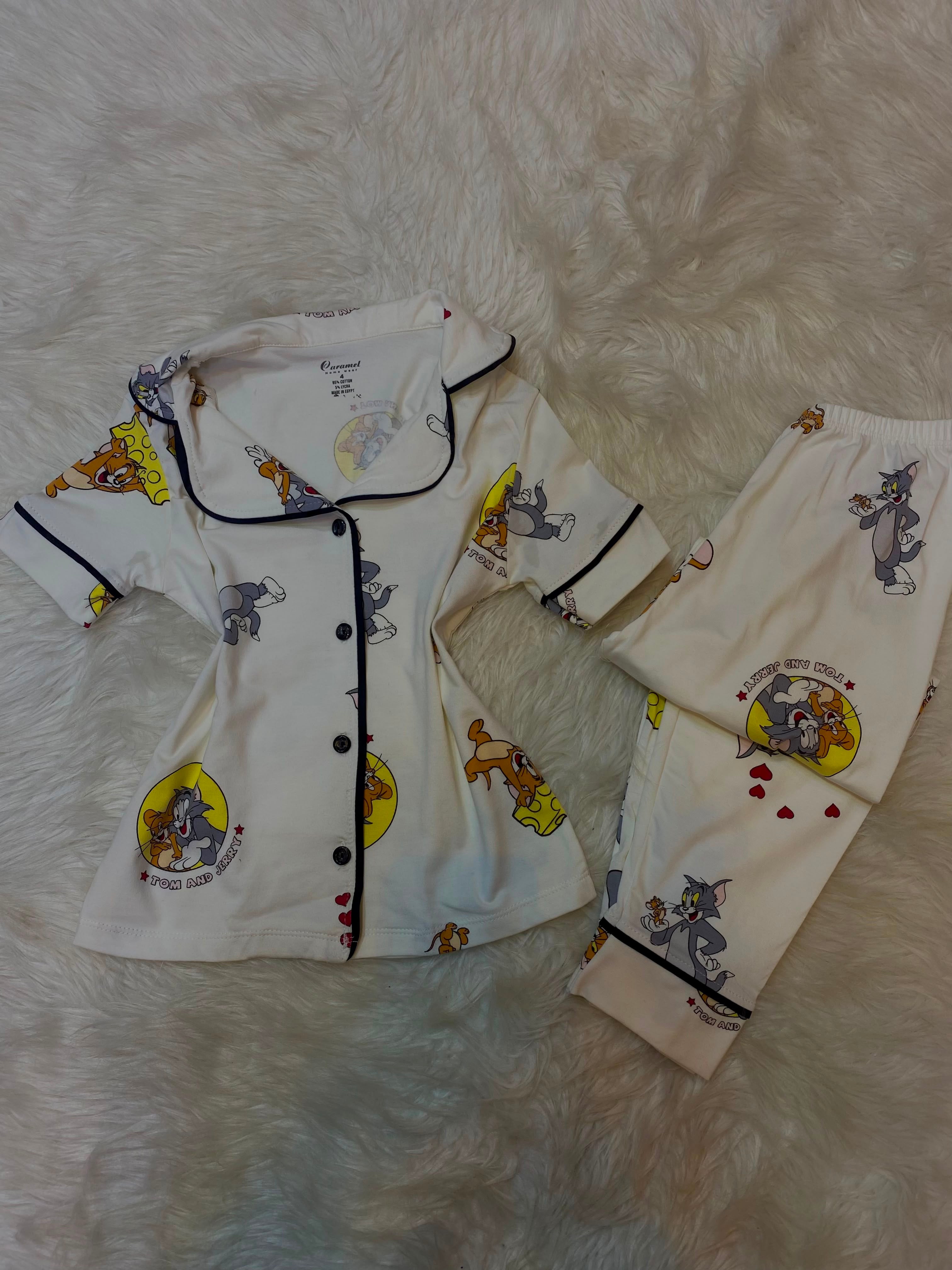 Kids’ Tom & Jerry Short Sleeve Pajama Set with Pants - Model 847