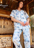 Women’s Short Sleeve seashells Pajama Set - Model 8053