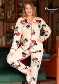 Women’s long Sleeve beige minny Pajama Set - Model 8039