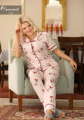 Women's Short-Sleeve Button Pajama Cookies