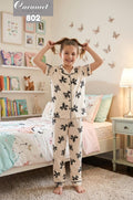 Kids Short Sleeve Pants Pajama Set – Black Bow - Model 802