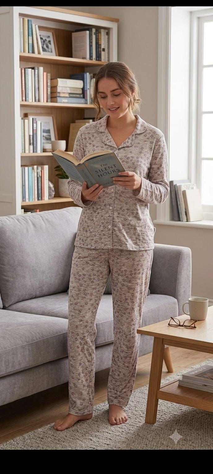 Women’s long Sleeve purble Pajama Set - Model 9074