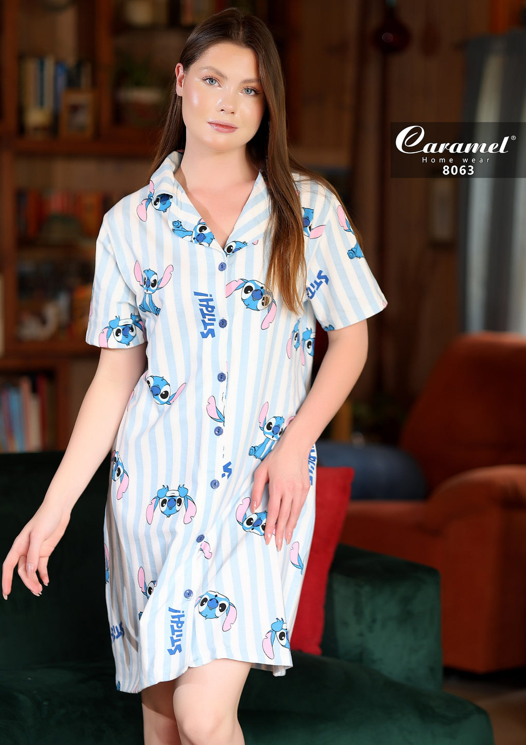 Stitch Short Sleeve Nightshirt - Model 8063