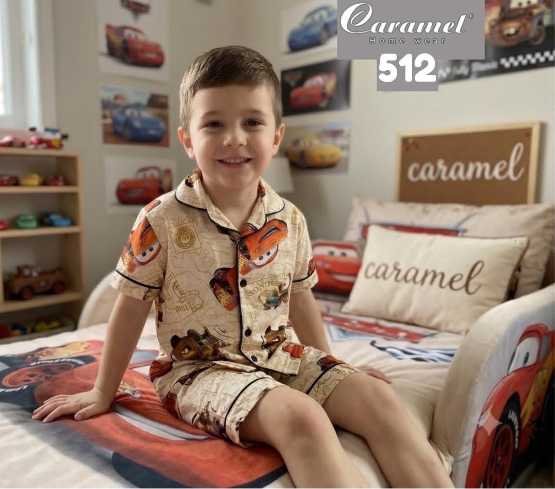 Kids Short Sleeve Shorts Pajama Set – Cars -Model 512