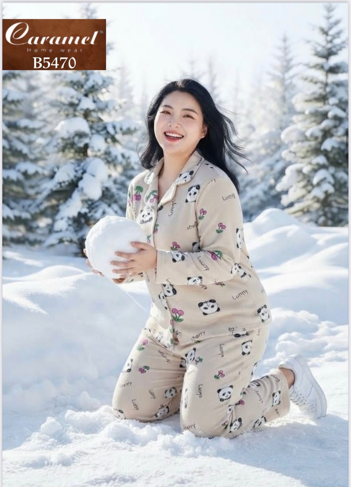 Panda winter pajama set -Model 5469 -b5470