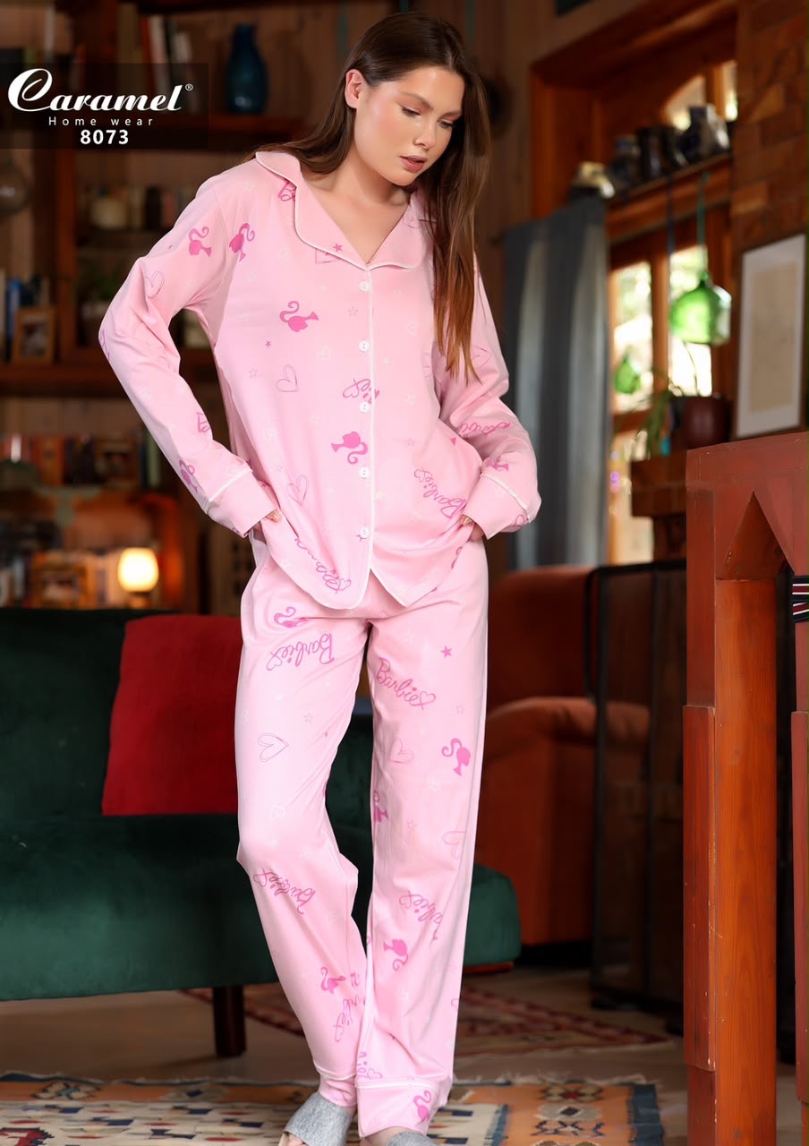 Women’s long Sleeve barbie Pajama Set - Model 8073