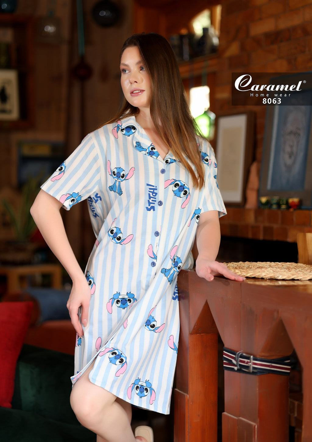 Stitch Short Sleeve Nightshirt - Model 8063