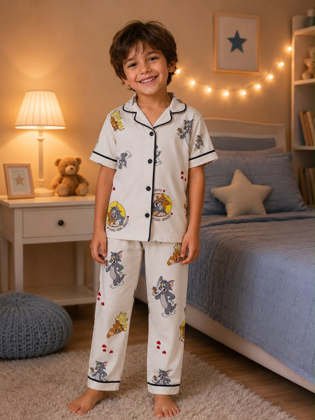 Kids’ Tom & Jerry Short Sleeve Pajama Set with Pants - Model 847