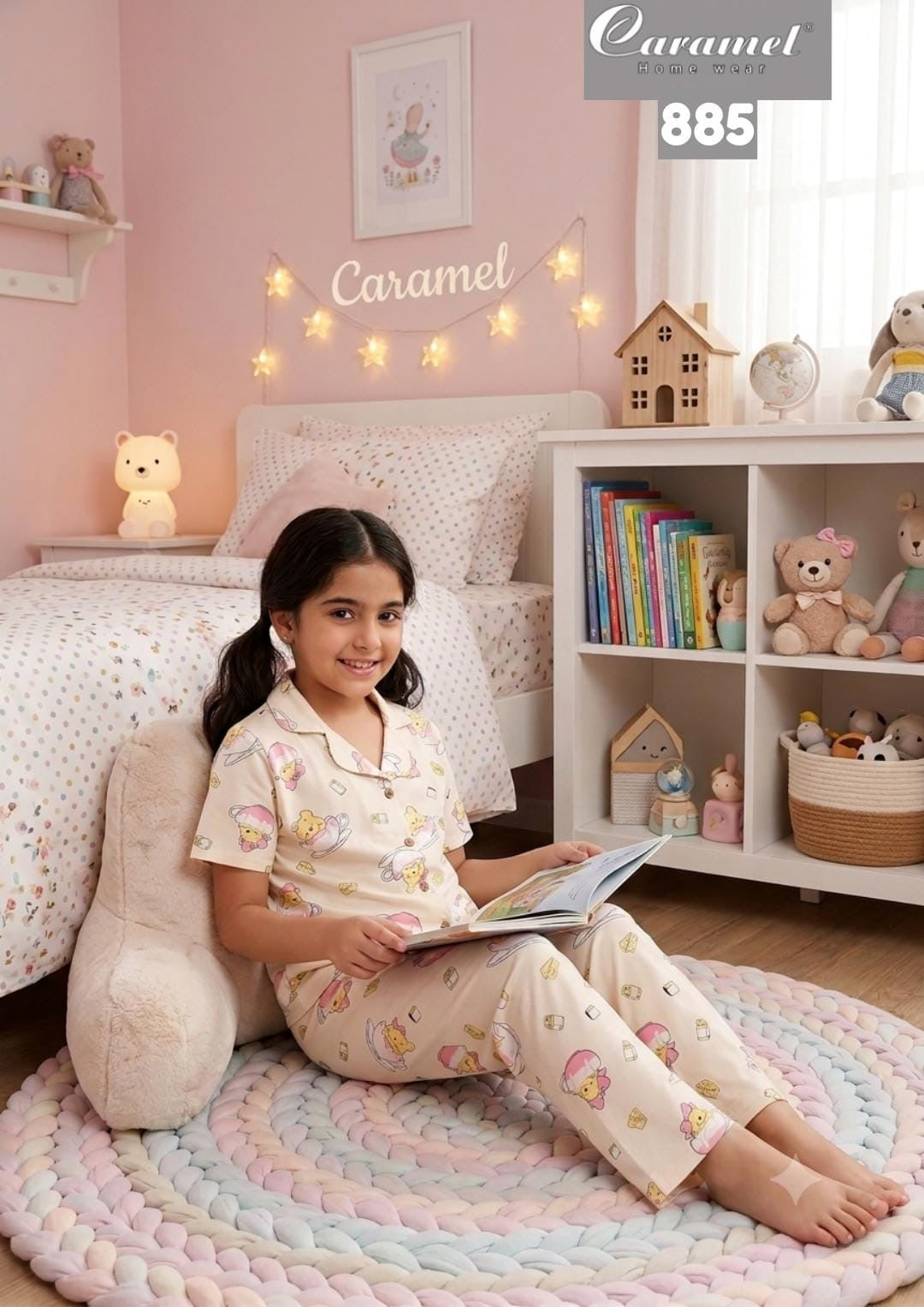 Kids Short Sleeve Pants Pajama Set – Coffee Cups -Model 885