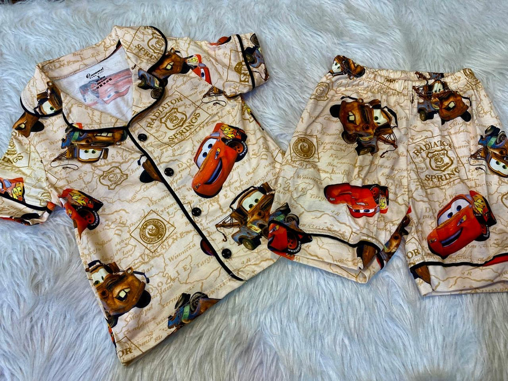 Kids Short Sleeve Shorts Pajama Set – Cars -Model 512