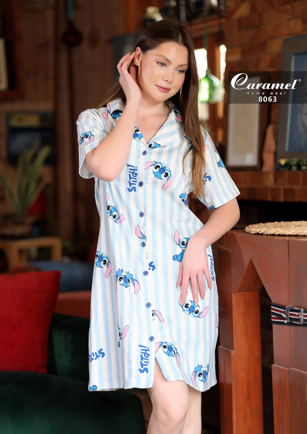 Stitch Short Sleeve Nightshirt - Model 8063
