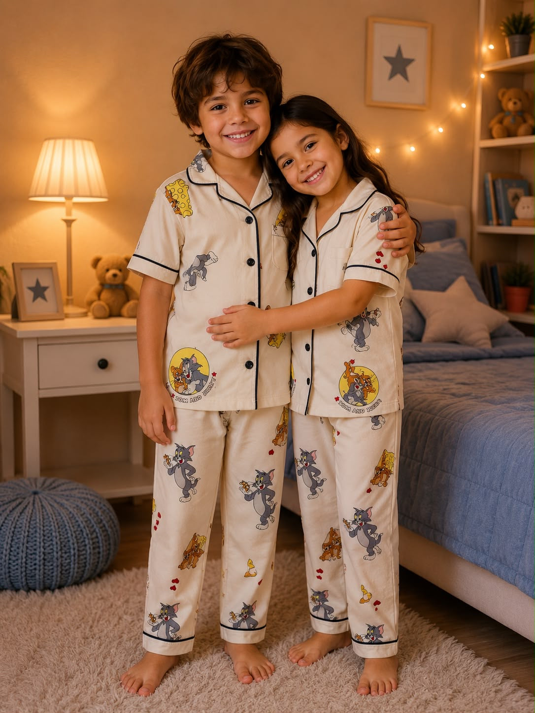 Kids’ Tom & Jerry Short Sleeve Pajama Set with Pants - Model 847