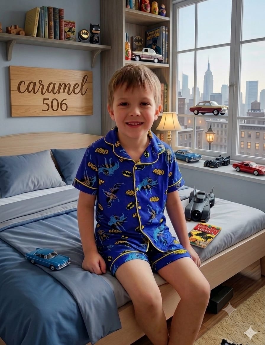 Kids Short Sleeve Shorts Pajama Set – Batman -Model 506