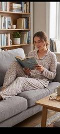 Women’s long Sleeve purble Pajama Set - Model 9074