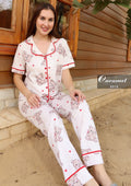Women’s Short Sleeve hearts & bears Pajama Set- Model 8018