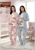 3-Piece Maternity & Nursing Winter Pajama Set with Robe - Model 5400