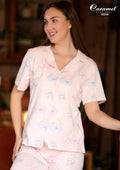 Bunny & Hearts Short Sleeve Long Pants Pajama- Model 8050