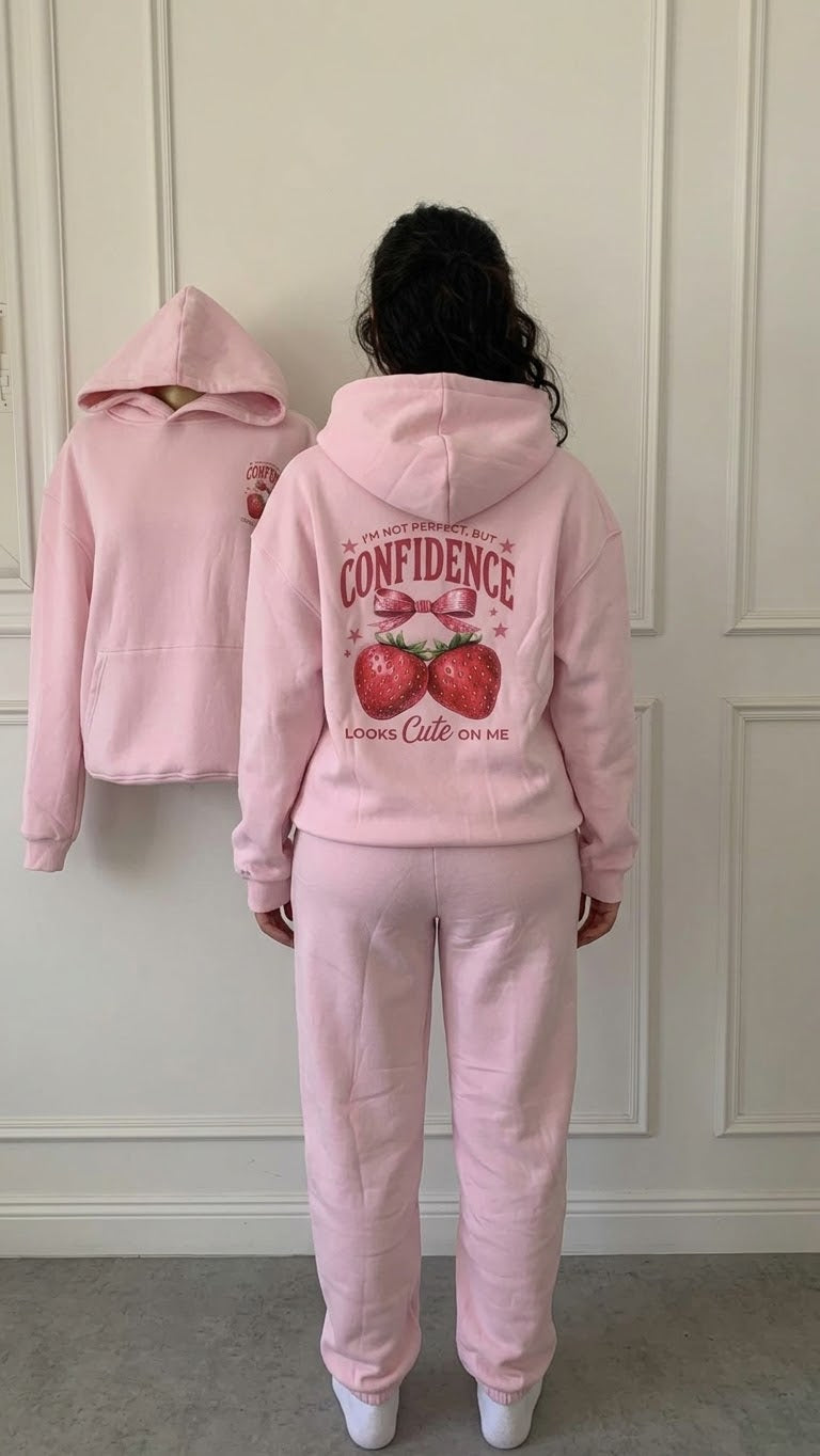 Strawberry melton winter pajama set - Model 5555